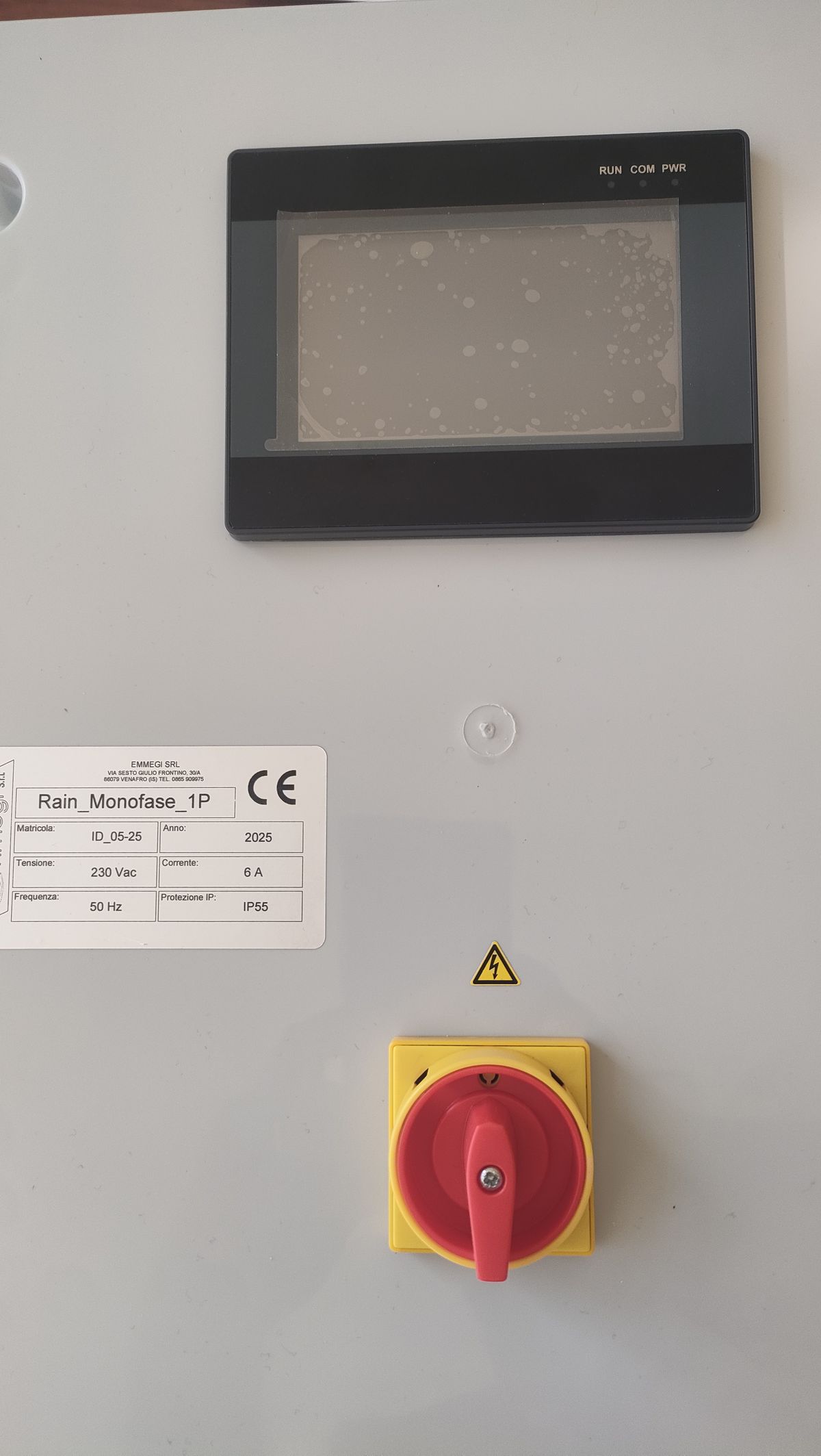 Quadro elettrico di comando